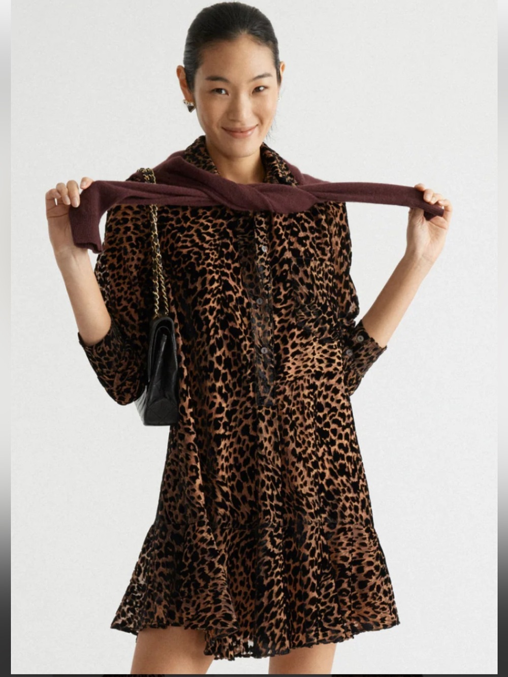 Tuckernuck Leopard Print Button-Front Mini Dress - Brown & Black